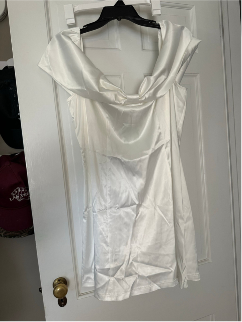 White Silky Wedding Dress Funky Short NWT XL